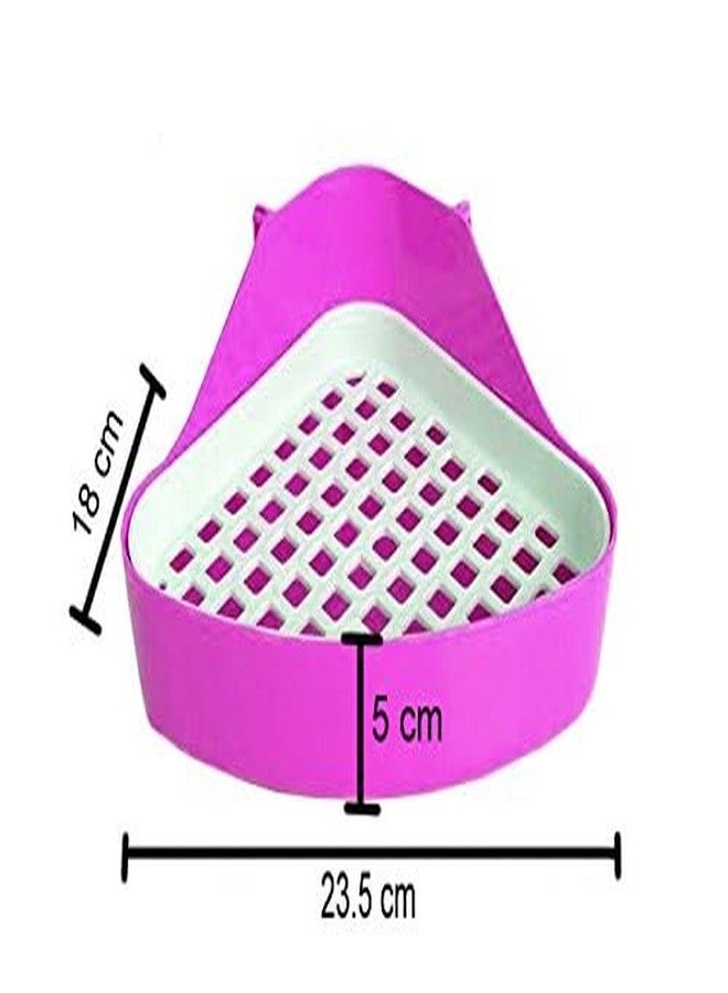 سايج سكوير صندوق فضلات الأرانب المربع الكبير الحجم من سيج، للتدريب على استخدام المرحاض مع شبكة للأرانب والخنازير الغينية والشنشيلة (وردي) - Image 2